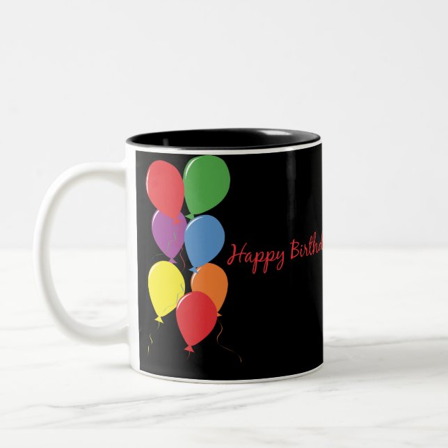 Happy Birthday Balloons Coffee Mug (Left)