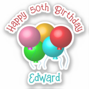 Happy Birthday Balloons Custom Text Year