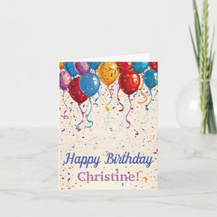 Happy Birthday Balloons Customizable Design  Card