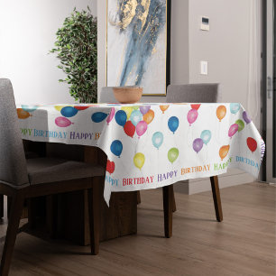 Happy Birthday Balloons Editable Table Cloth