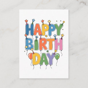 Happy Birthday Balloons Enclosure Card