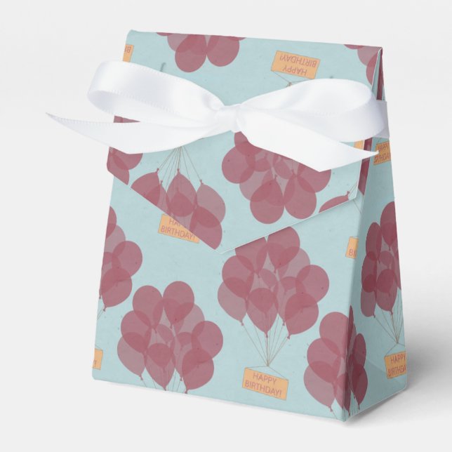 Happy birthday balloons favour box (Front Side)