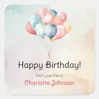Happy Birthday Balloons Gift Stickers / Labels