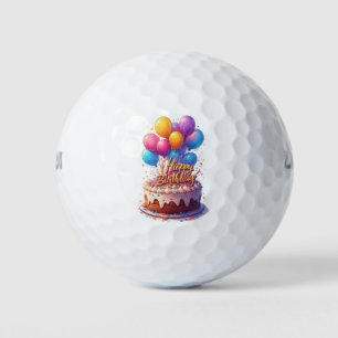 Happy Birthday Balloons Golf Balls