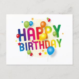 Happy Birthday Balloons Holiday Postcard
