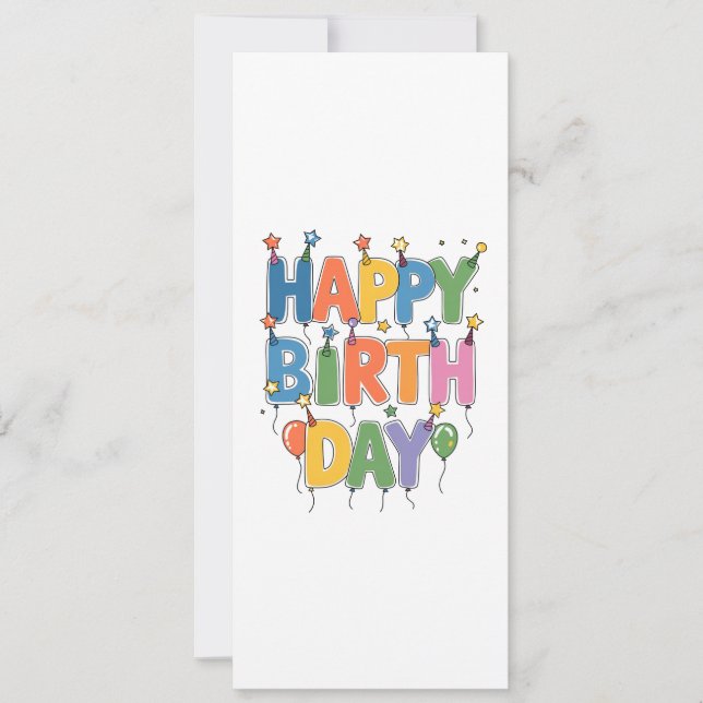 Happy Birthday Balloons Invitation (Front)