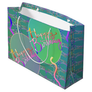 "Happy Birthday" Balloons Large Gift Bag