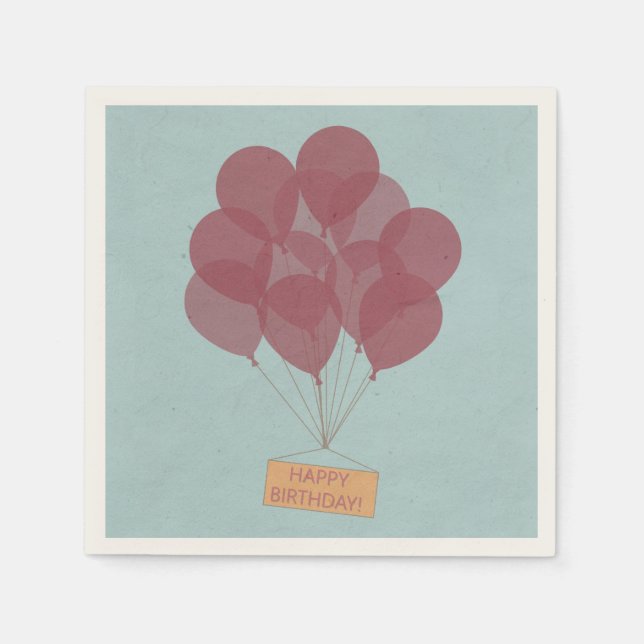 Happy birthday balloons napkin (Front)