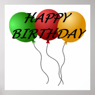 "HAPPY BIRTHDAY" BALLOONS POSTER