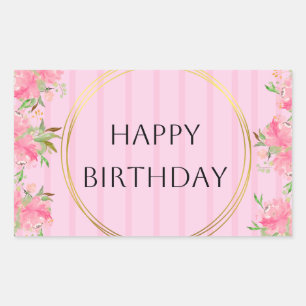 Happy Birthday Balloons Rectangular Sticker