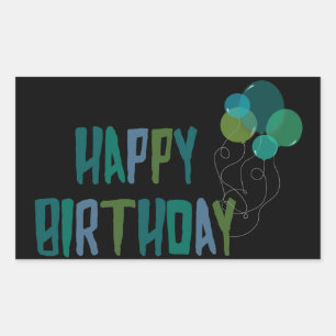 Happy Birthday Balloons Rectangular Sticker
