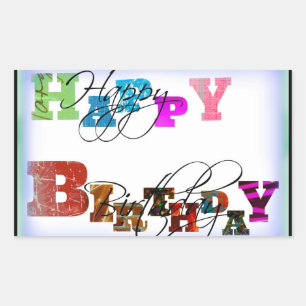 Happy Birthday Balloons Rectangular Sticker