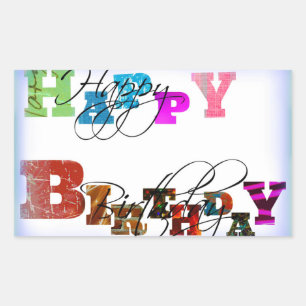 Happy Birthday Balloons Rectangular Sticker