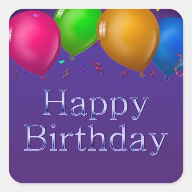 Happy Birthday Balloons Sticker (Front)