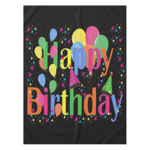 Happy Birthday Balloons Table Cloth