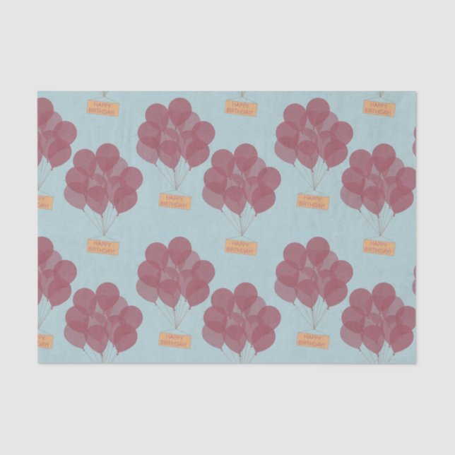 Happy birthday balloons tissue paper (Front)