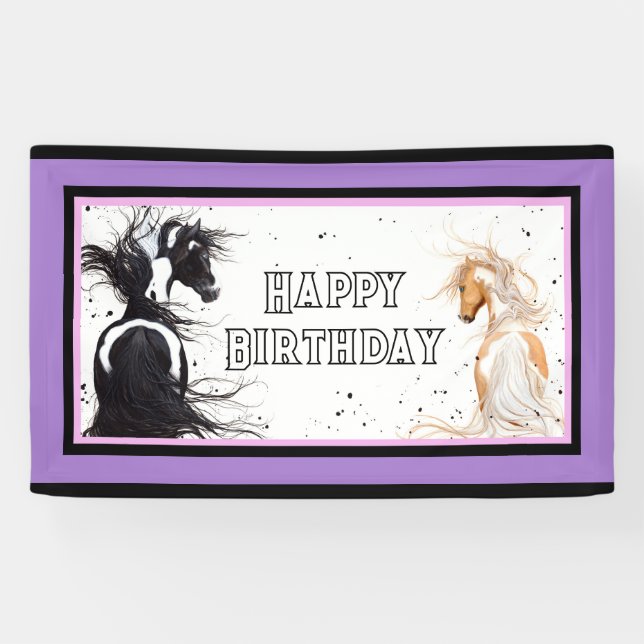 Happy Birthday Banner Horse by Bihrle (Horizontal)