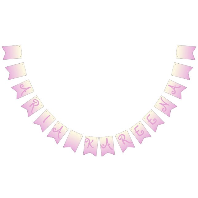 Happy Birthday Banner Ombre Beige Pink (All)