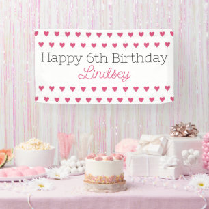 Happy Birthday Banner Party Hearts