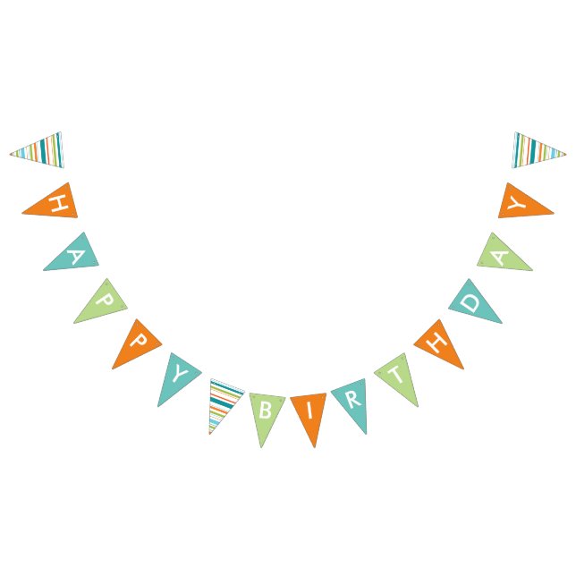 Happy Birthday Banner with Stripes (All)