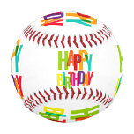 Happy Birthday Baseball<br><div class="desc">Happy Birthday Colourful Letters Baseball</div>