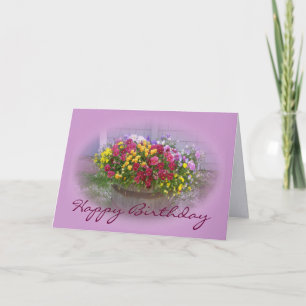 Happy Birthday Basket of Blossoms Card