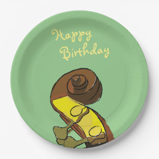 Happy Birthday Bass Instrumentalist Paper Plate