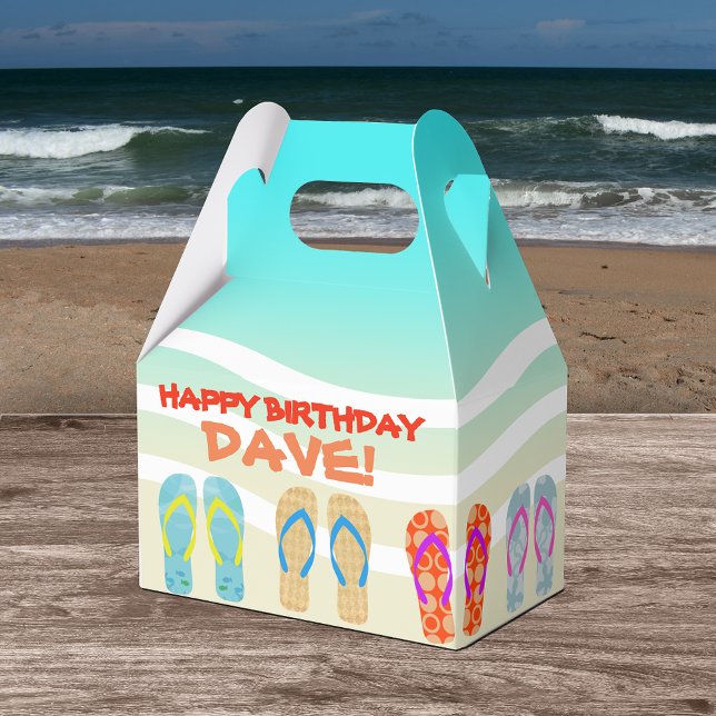 Happy Birthday Beach Party Personalised Favour Box (Creator Uploaded)
