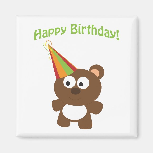 Happy Birthday! Bear Magnet (Front)