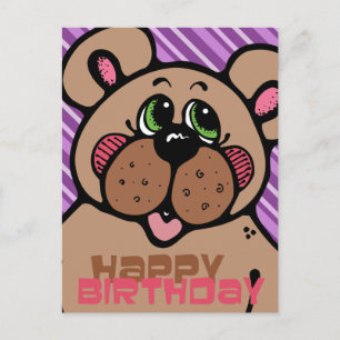 Happy Birthday Bear Postcard