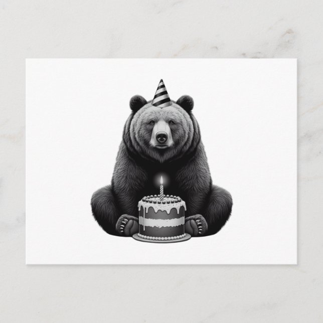 Happy Birthday Bear Postcard (Front)