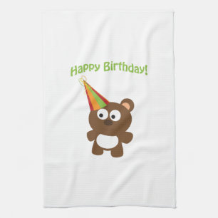 Happy Birthday! Bear Tea Towel