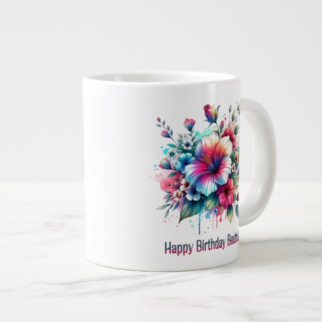 Happy Birthday Beatrix  Large Coffee Mug (Front Right)
