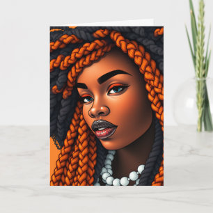 Happy birthday beautiful black woman sista queen card