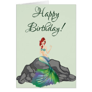 Happy Birthday Beautiful Mermaid Greeting Card
