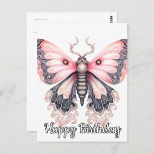 Happy Birthday   Beautiful Resting Butterfly Art Postcard