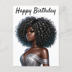 Happy Birthday Beautiful Sista Black Girl Magic Cu Holiday Postcard