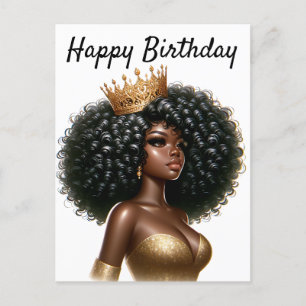 Happy Birthday Beautiful Sista Black Girl Magic Cu Postcard