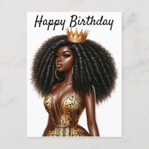 Happy Birthday Beautiful Sista Black Girl Magic Cu Postcard