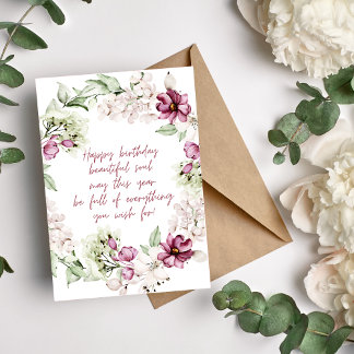 Happy Birthday Beautiful Soul Floral Wreath Card