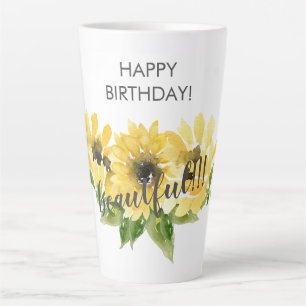 Happy Birthday Beautiful!!! Sunflower Latte Latte Mug