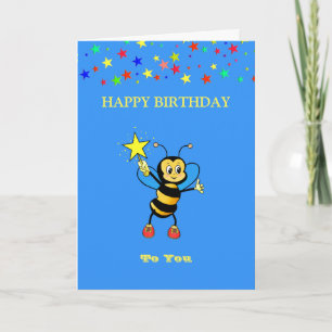Happy Birthday Bee  & Stars Card