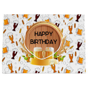 Happy Birthday Beer Large Gift Bag