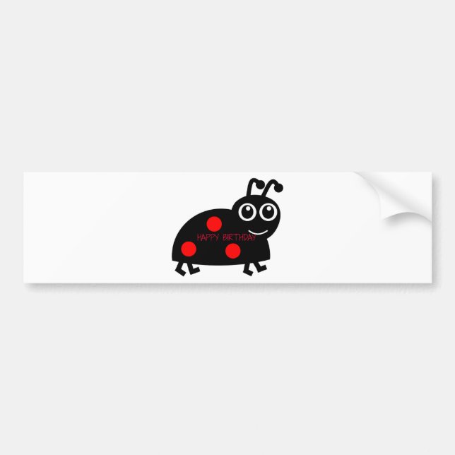 Happy Birthday Beetle Bumper Sticker (Front)