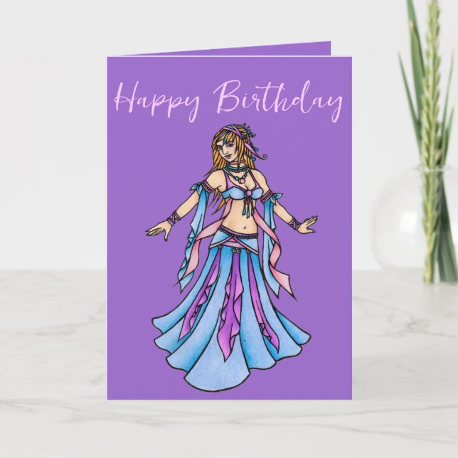Happy Birthday Belly Dancer Card (Front)
