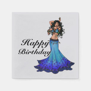 Happy Birthday Belly Dancer Napkin