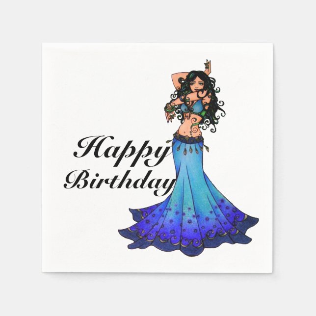 Happy Birthday Belly Dancer Napkin (Front)