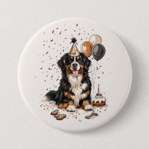Happy Birthday Bernese Mountain Dog 7.5 Cm Round Badge