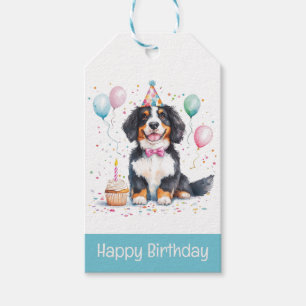 Happy Birthday Bernese Mountain Dog Gift Tags