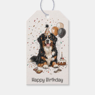 Happy Birthday Bernese Mountain Dog Gift Tags